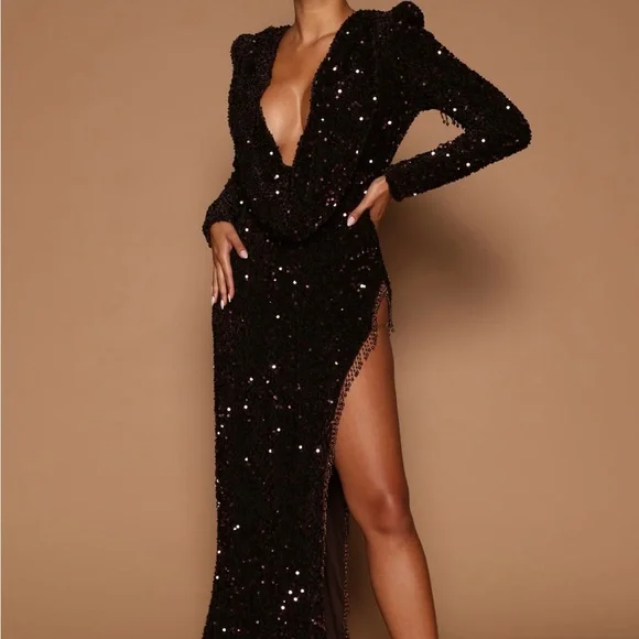 Fashion Nova Luxe Dresses | Elegant Chocolate Sequins Dress Worn Once (30 Mins) | Color: Brown | Size: Xs | Kivaa's Closet Fashion Nova Luxe Dresses | Elegant Chocolate Sequins Dress Worn Once (30 Mins) | Color: Brown | Size: Xs | Kivaa's Closet